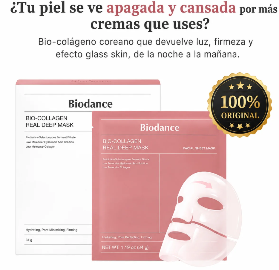 Glass Sking - Pack 4 Máscarillas de Bio-Colágeno Coreano Biodance