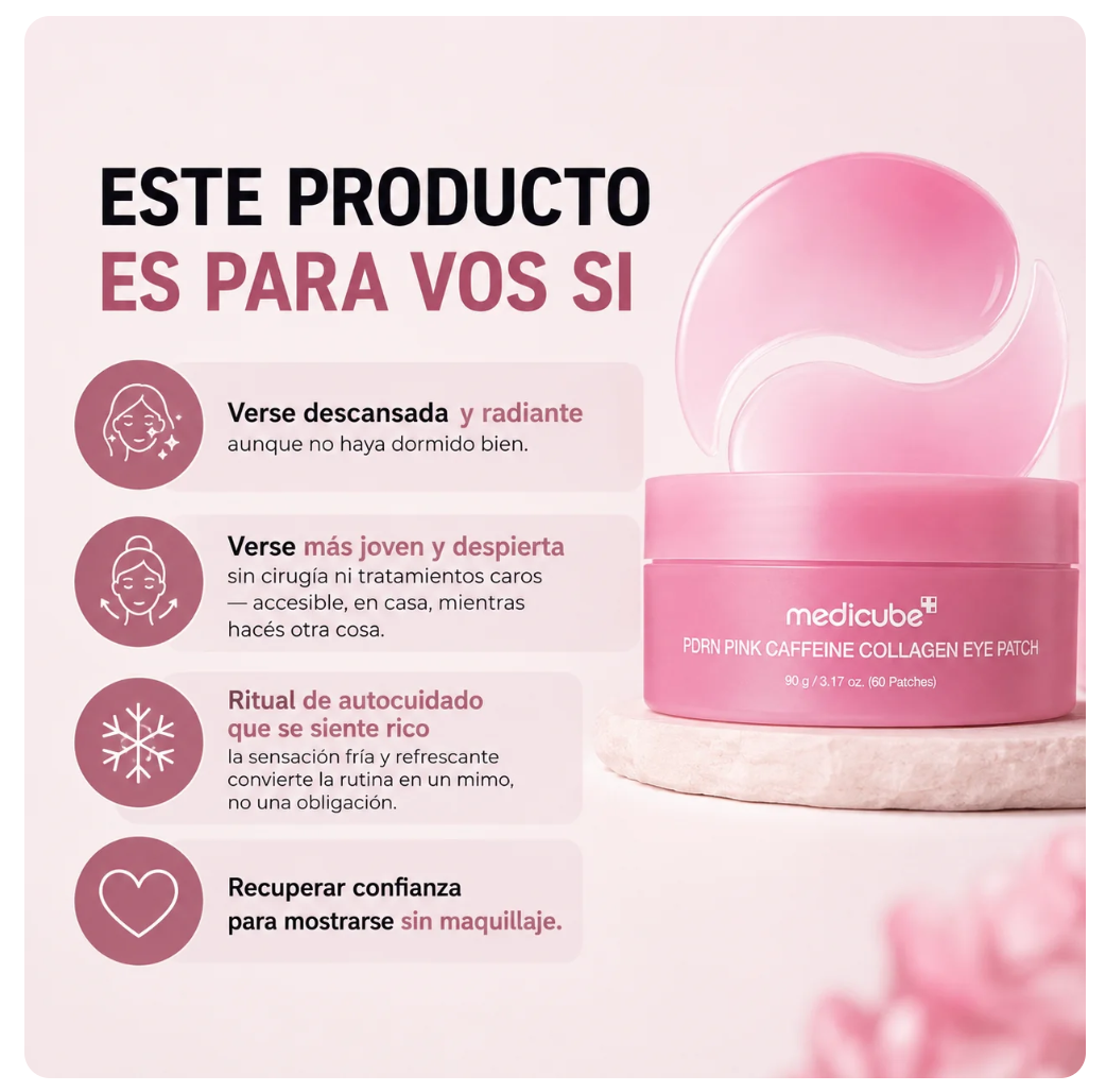 Parches de Ojos - PDRN Pink con Cafeína y Colágeno Coreano Medicube